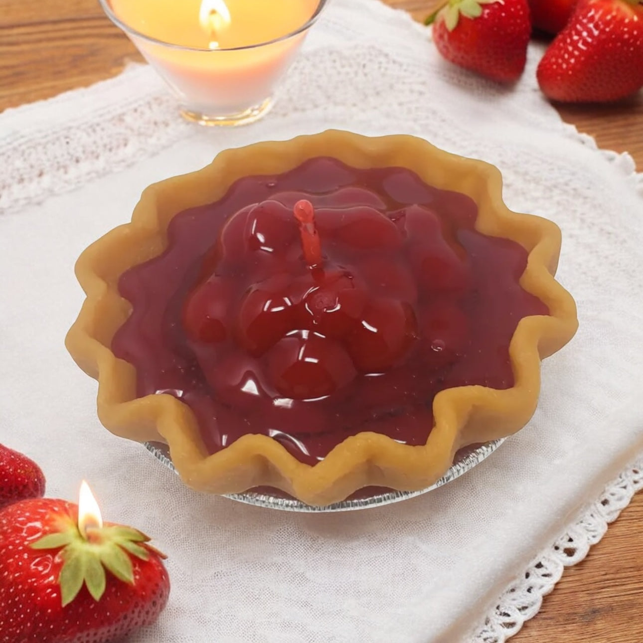 3” Strawberry Pie Candle