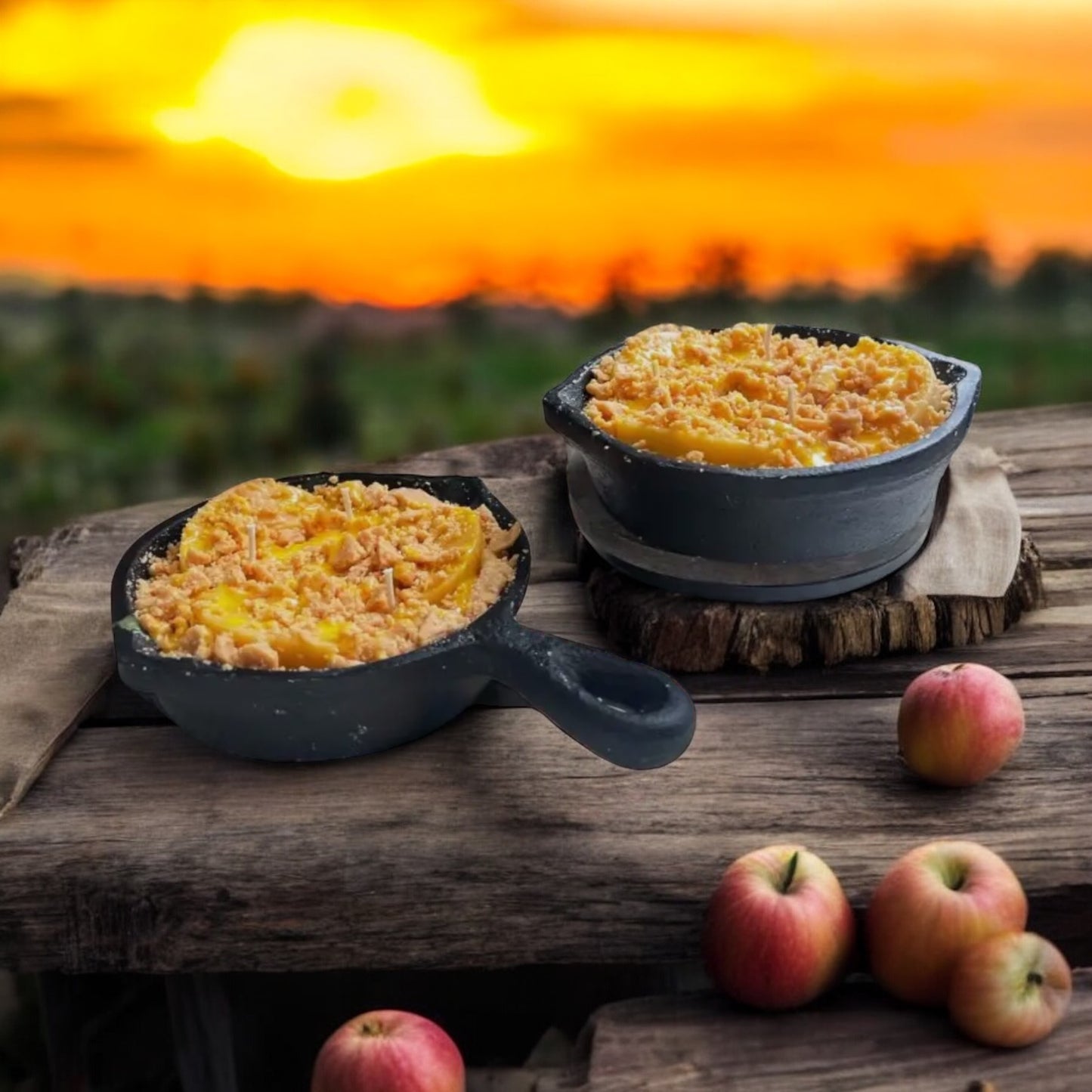 Apple Pie Cobbler Iron Skillet Candle